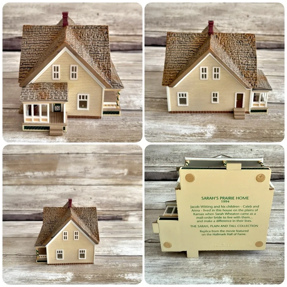 Hallmark Sarah Plain and Tall 5-Pc Christmas Village Set w/ Boxes Rustic Charm